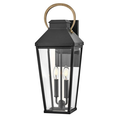 B&Q -  Elstead Hinkley Dawson Outdoor Wall Lantern Traditional BlackBurnished Bronze Accent Ip44 2X E14