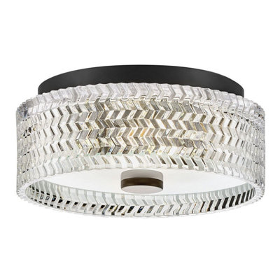 Luminosa Lighting Elstead Hinkley Elle Cylindrical Ceiling Light Contemporary Black 2X E27 from B&Q