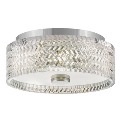 Luminosa Lighting Elstead Hinkley Elle Cylindrical Ceiling Light Contemporary Chrome 2X E27 from B&Q