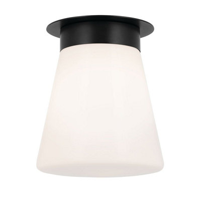 Luminosa Lighting Elstead Kichler Albers Semi Flush Ceiling Light Contemporary Black 1X E27 from B&Q
