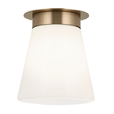 Luminosa Lighting Elstead Kichler Albers Semi Flush Ceiling Light Contemporary Champagne Bronze 1X E27 from B&Q