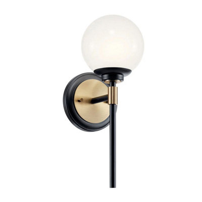 Luminosa Lighting Elstead Kichler Benno Bathroom Wall Lamp Contemporary BlackChampagne Bronze 3000K Ip44 1X G9 from B&Q