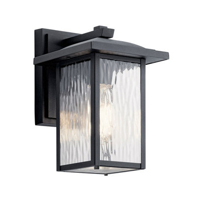 Luminosa Lighting Elstead Kichler Cappanna Small Outdoor Wall Lantern Traditional Textured Black Ip44 1X E27 from B&Q