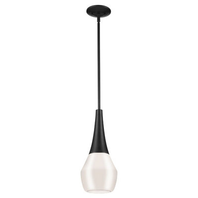 Luminosa Lighting Elstead Kichler Deela Slim Pendant Ceiling Light Contemporary Black 1X E27 from B&Q