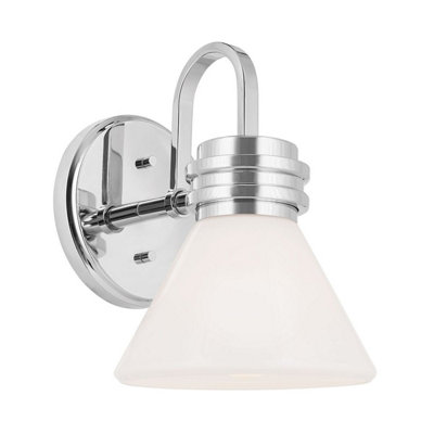 Luminosa Lighting Elstead Kichler Farum Bathroom Wall Lamp Classic Polished Chrome 3000K Ip44 1X G9 from B&Q