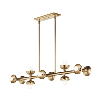 Luminosa Lighting Elstead Kichler Palta Bar Pendant Ceiling Light Contemporary Champagne Bronze 10X E14 from B&Q