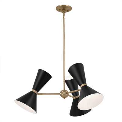 Luminosa Lighting Elstead Kichler Phix Multi Arm Pendant Ceiling Light Contemporary Champagne BronzeBlack 6X E27 from B&Q