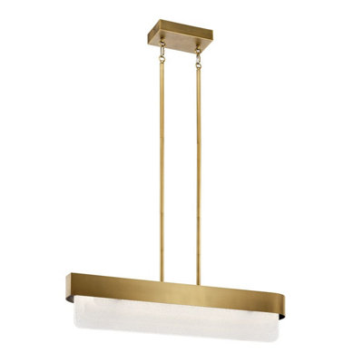 Luminosa Lighting Elstead Kichler Serene Led Pendant Ceiling Light Contemporary Natural Brass 3000K from B&Q