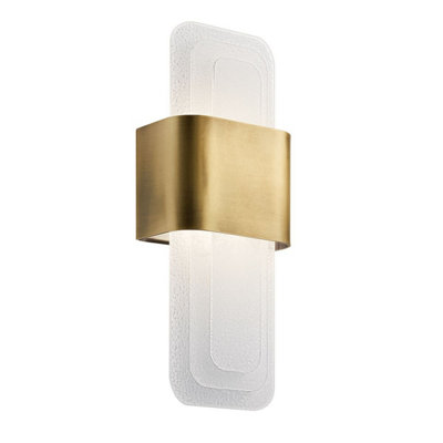 Luminosa Lighting Elstead Kichler Serene Led Integrated Led Wall Lamp Contemporary Natural Brass 3000K from B&Q