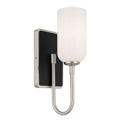 Luminosa Lighting Elstead Kichler Solia Wall Lamp Contemporary Brushed NickelBlack 3000K Ip44 1X G9 from B&Q