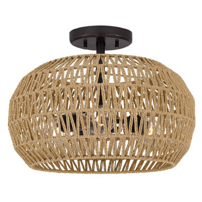 Luminosa Lighting Elstead Quoizel Casablanca Semi Flush Ceiling Light Classic Palladian Bronze 3X E27 from B&Q