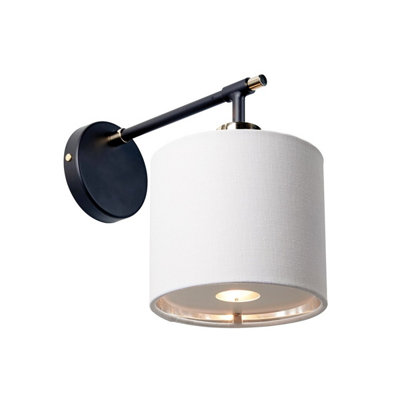Luminosa Lighting Luminosa Balance Wall Lamp With ShadeBlackPolished Nickel from B&Q