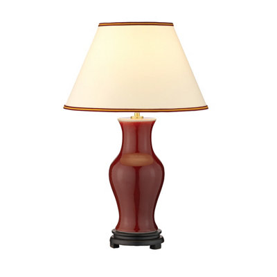 Luminosa Lighting Luminosa Oxblood Table Lamp With Round Tapered ShadeOxblood from B&Q