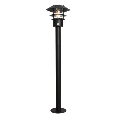 Luminosa Lighting Elstead Helsingor Bollard Lantern With Pir Black Ip44 from B&Q