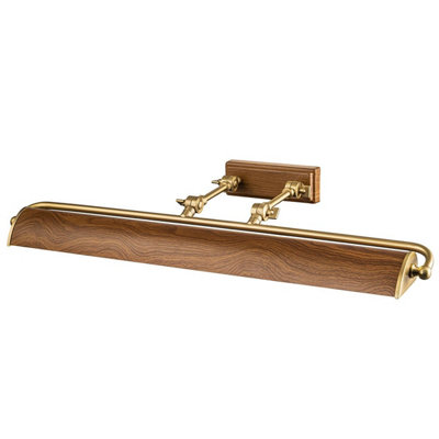Luminosa Lighting Elstead Winchfield 4 Light Large Picture Light Aged Brass & Oak Effect from B&Q