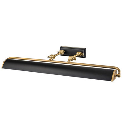 Luminosa Lighting Elstead Winchfield 4 Light Large Picture Light Aged Brass & Matte Black from B&Q