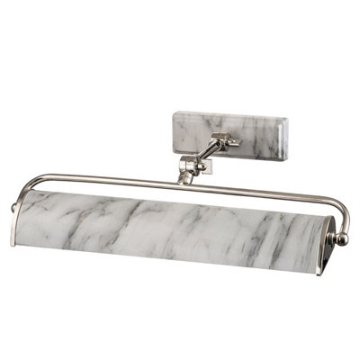 Luminosa Lighting Elstead Winchfield 2 Light Medium Picture Light Polished Nickel & White Marble Effect from B&Q