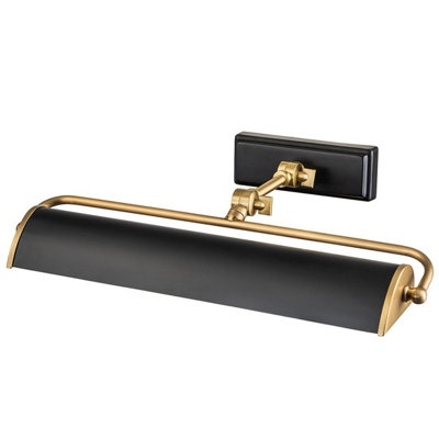 Luminosa Lighting Elstead Winchfield 2 Light Medium Picture Light Aged Brass & Matte Black from B&Q