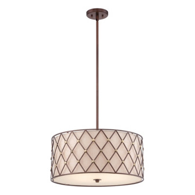 Elstead Lighting Brown Lattice 4 Light Large PendantCopper Canyon from B&Q