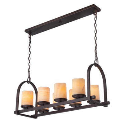 Elstead Lighting Aldora 8 Light Island LightPalladian Bronze from B&Q