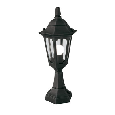 Elstead Parish 1 Light Outdoor Pedestal Lantern Black Ip44E27