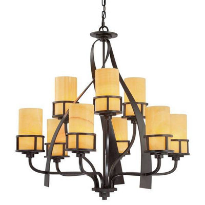 Luminosa Lighting Luminosa Kyle 9 Light Multi Arm Chandelier Imperial Bronze FinishE27 from B&Q