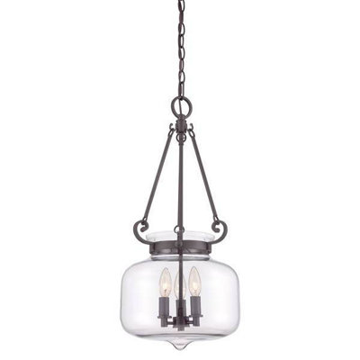 B&Q -  Elstead Stewart 3 Light Ceiling Pendant Western BronzeE14