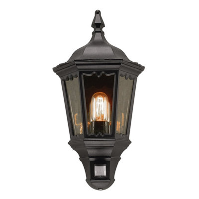 Elstead Medstead 1 Light Outdoor Half Lantern Light Black With Pir Motion Sensor Ip43E27 from B&Q