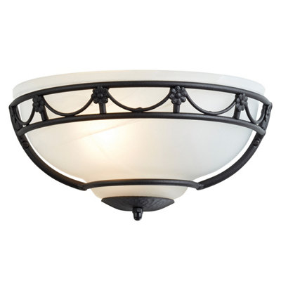 Elstead Carisbrooke 1 Light Indoor Wall Uplighters BlackE27 from B&Q