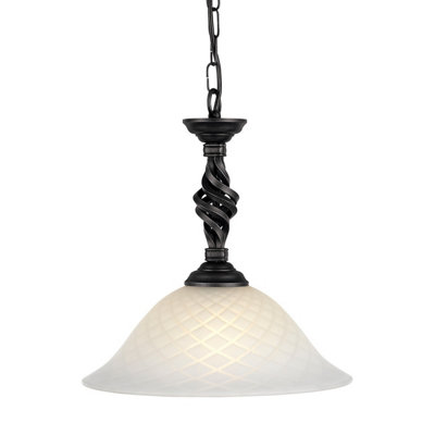 Elstead Pembroke 1 Light Dome Ceiling Pendant BlackE27