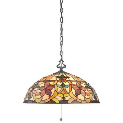 Elstead Kami 3 Light Tiffany Ceiling Pendant Vintage BronzeE27 from B&Q