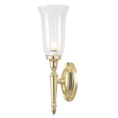Luminosa Lighting Luminosa Dryden 1 Light Bathroom Wall Light Polished Brass Ip44G9 from B&Q