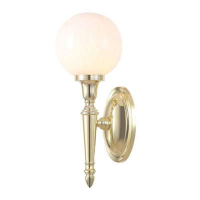 Luminosa Lighting Luminosa Dryden 1 Light Bathroom Wall Light Polished Brass Ip44G9 from B&Q