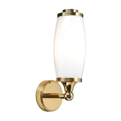 Luminosa Lighting Luminosa Eliot 1 Light Bathroom Wall Light Polished Brass Ip44G9 from B&Q