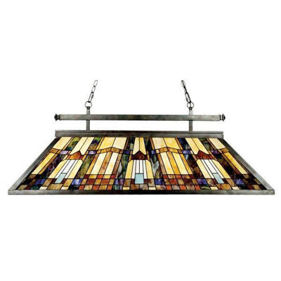 Elstead Inglenook 3 Light Tiffany Ceiling Pendant Island Chandelier Light BronzeE27 from B&Q
