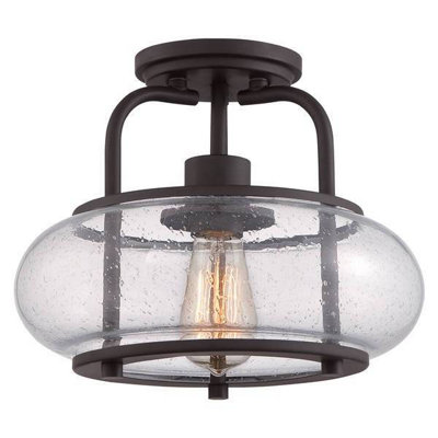 Luminosa Lighting Light/Bronze Luminosa Ing Elstead Trilogy 1 Semi Flush Ceiling Old E27 Small