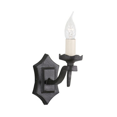 Elstead Rectory 1 Light Indoor Candle Wall Light BlackE14