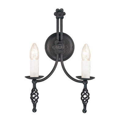 Luminosa Ing Elstead Belfry 2 Indoor Candle Wall E14 Light/Black