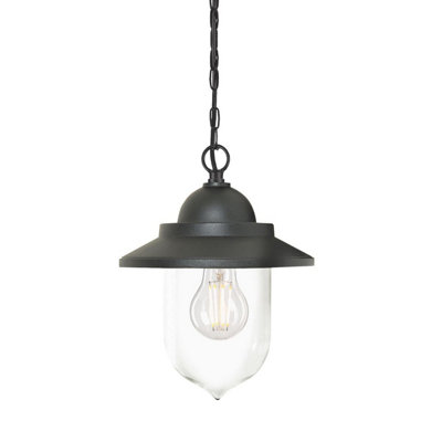 Luminosa Lighting Elstead Sandown Chain Lantern Outdoor Pendant Ceiling Light Black Ip44 from B&Q
