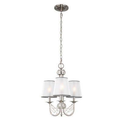 Elstead Aveline Multi Arm Chandelier 3 Light Brushed Steel FinishE14