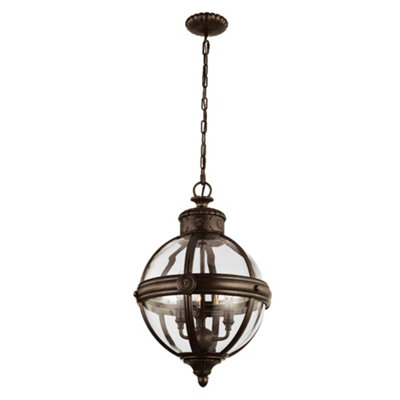 Elstead Adams 3 Light Ceiling Chandelier Pendant Light British BronzeE14 from B&Q