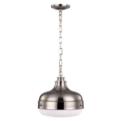 Elstead Lighting Cadence 2 Light PendantPolished Nickel/brushed Steel from B&Q