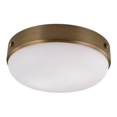 Elstead Cadence 2 Light Flush Ceiling Light Dark Antique BrassE27 from B&Q