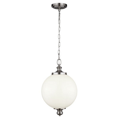 Elstead Lighting Parkman 1 Light Large PendantBrushed Steel from B&Q