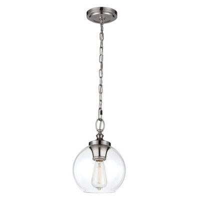 Elstead Tabby 1 Light Dome Ceiling Mini Pendant Polished NickelE27