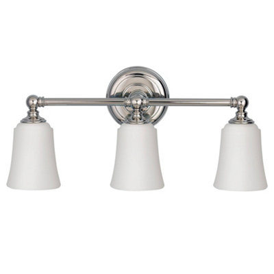 Luminosa Lighting Luminosa Huguenot Lake 3 Light Bathroom Over Mirror Light Polished Chrome Ip44G9 from B&Q