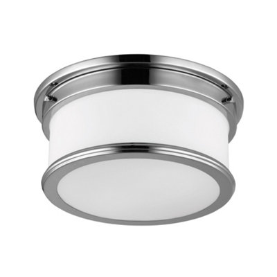 Elstead Payne 2 Light Bathroom Flush Mount Ceiling Light Polished Chrome Ip44E27 from B&Q