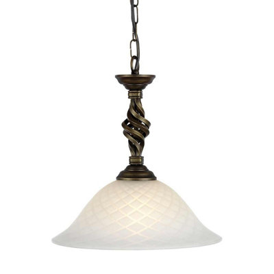 B&Q -  Elstead Pembroke 1 Light PendantBlackGoldE27