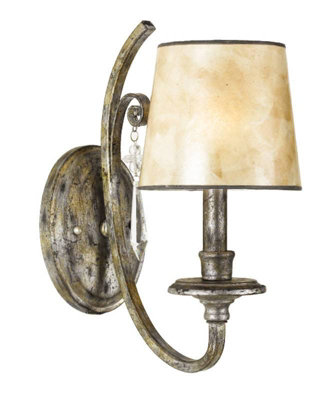 Elstead Lighting Kendra 1 Light Wall LightMottled Silver from B&Q