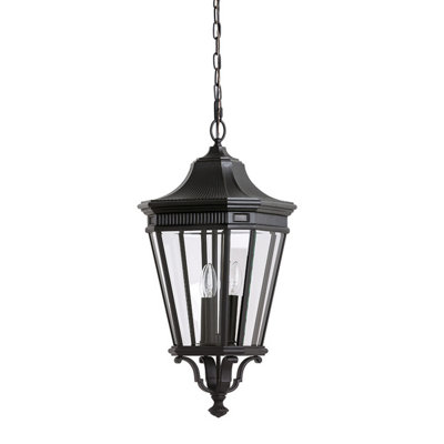 Luminosa Lighting Elstead Cotswold Lane 3 Light Large Outdoor Ceiling Chain Lantern BlackE14 from B&Q